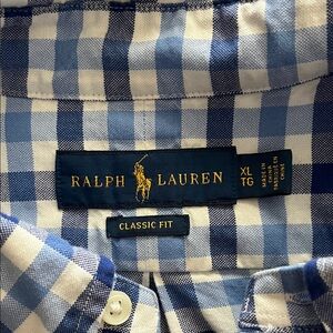 Ralph Lauren Blue and White Plaid Shirt